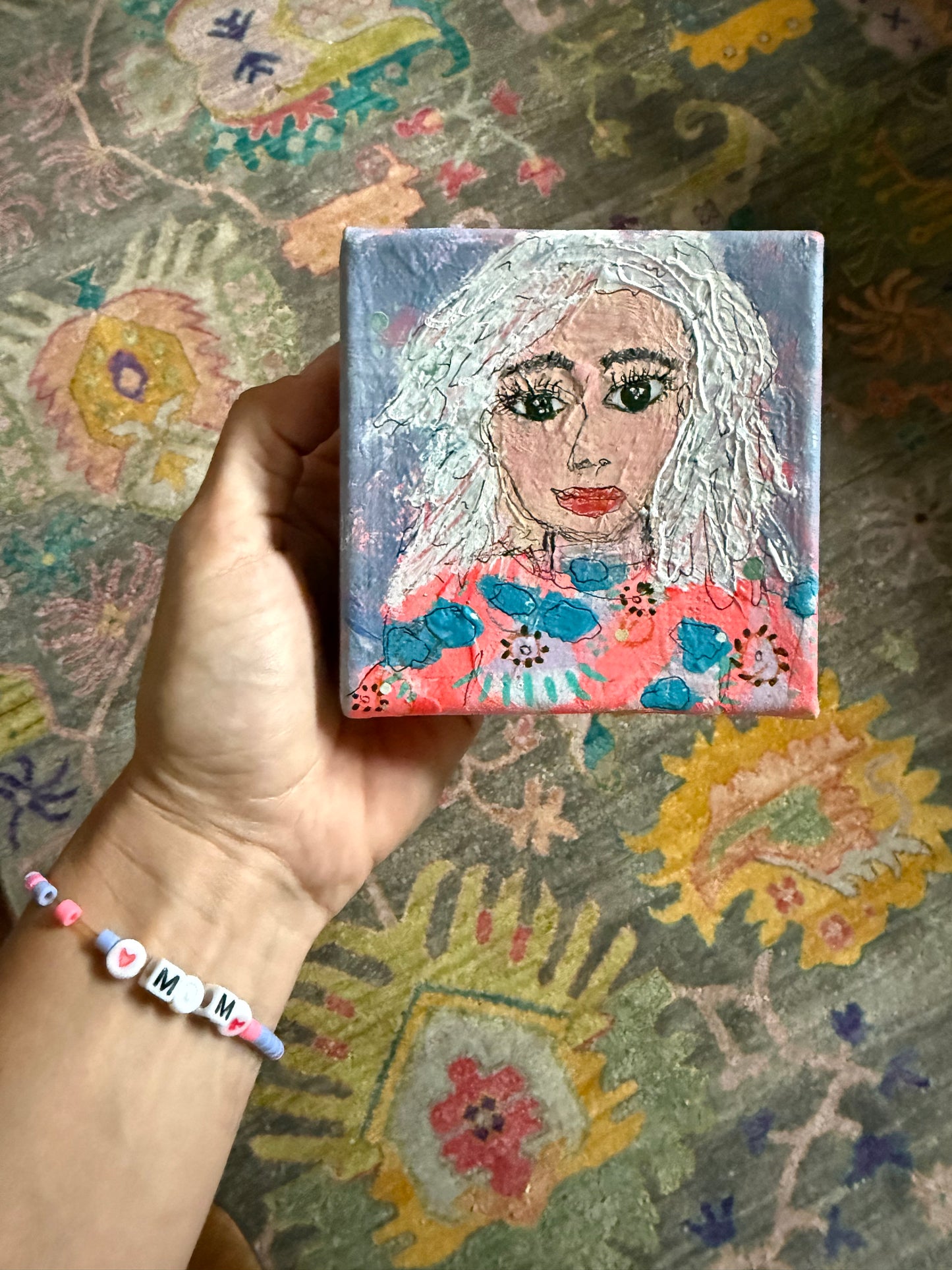 Abstract Face Shelfie | 4×4 Original Artwork
